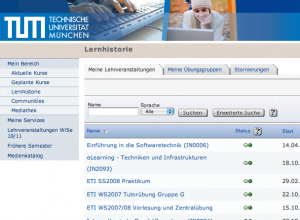Screenshot von CLIX/www.elearning.tum.de